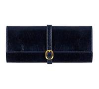 Time Resistance Rotolo di Gioielli in Pelle - Blu Portagioielli da Viaggio in Pelle Pieno Fiore - Organizer per Gioielli Made in Italy