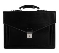 Time Resistance Valigetta in Pelle - Design Classico Fatto a Mano con Scomparto per Laptop (Nero)