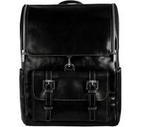 Time Resistance Zaino In Pelle Nera Laptop Fino a 15” - Da Viaggio Per Uomini E Donne - Unisex Stile Vintage - Borsa In Pelle Pieno Fiore - Zaino In Pelle Italiana