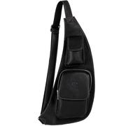 Time Resistance Zaino Monospalla Uomo in Vera Pelle - Comodo Marsupio Monospalla Uomo Realizzato in Italia da Esperti Artigiani - con Tracolla Regolabile (Nero)