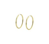 TIME ROAD Basics LG00116/10 - Orecchini a cerchio da donna in oro 9 carati, leggeri, comodi e resistenti, chiusura sicura nascosta, cerchi dorati da donna