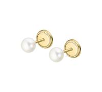 TIME ROAD Orecchini Bambina in Oro 9K HIN00001/4 - Perle 4 mm - Chiusura a Vite Sicura - Ideale per Comunione o Compleanno