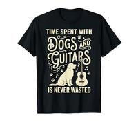 Time Spent with Dogs And Guitars Is Never Wasted Maglietta