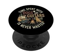 Time Spent With Dogs And Guitars Is Never Wasted PopSockets PopGrip Adesivo