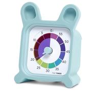 Time Timer MOD with Bunny Custodia protettiva - Custodia a forma di animale con timer arcobaleno - Conto alla rovescia visivo di 60 minuti di dimensioni individuali per ADHD, autismo, bambini