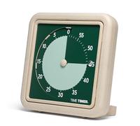 Time Timer® Timer visivo retrò Eco Edition da 20,3 cm, orologio da tavolo con conto alla rovescia da 60 minuti, realizzato con almeno il 20% di materiale vegetale naturale, verde terra