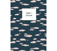 “Time to Dream” Cloud Patterned Journal with Custom Dates, Hard Cover, Large (7" x 10") Ruled/Lined, 110 pages