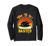 Time To Get Basted Turkey - Maglietta Divertente per Donne e Uomini Maglia a Manica