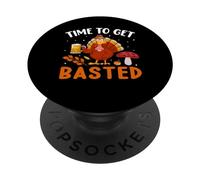 Time To Get Basted Turkey Thanksgiving Thankful PopSockets PopGrip Adesivo