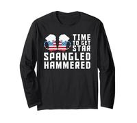 Time To Get Star Spangled Hammered America Drinking 4th July Maglia a Manica