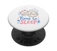 Time to Sleep Kawaii Sleepy Cat Nap Lover PopSockets PopGrip Adesivo