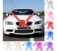 Time to Sparkle 1 Fiocco con 7 Metri di Nastro Nastro Coccarde Fiocchi Fiocco Matrimonio Auto Decorazione Kit (Red)