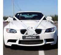 Time to Sparkle 5 Fiocco con 7 Metri di Nastro Nastro Coccarde Fiocchi Fiocco Matrimonio Auto Decorazione Kit (White)