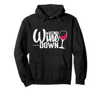 Time to Wine Down Bicchiere da Vino Felpa con Cappuccio