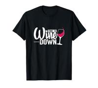 Time to Wine Down Bicchiere da Vino Maglietta