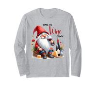 Time to Wine Down - Gnomo per Amanti del Vino Rosso Maglia a Manica