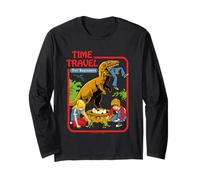 Time Travel Jurassic Sarcastic Retro Funny Adult Humor Maglia a Manica