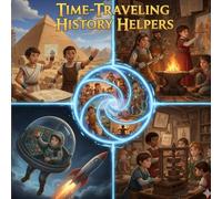 Time-traveling history helpers: Fun & Educational Adventure: 30 Unique Pages Featuring Ancient Egypt, Roman Empires, Medieval Knights, Space Exploration, and Futuristic Robots.