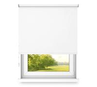 Time4Blinds Store enrouleur à suspendre, montage mural ou au plafond, grande taille, FI32, support en acier, semi-occultant, couleur blanc neige, 1300 x 2400 mm
