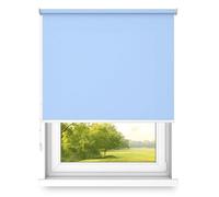 Time4Blinds Store enrouleur à suspendre, montage mural ou au plafond, grande taille, FI32, support en acier, semi-occultant, bleu ciel, 1200 x 1800 mm