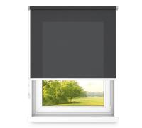 Time4Blinds Tenda a rullo a sospensione libera, montaggio a parete o a soffitto, grande, diametro 32, supporto in acciaio, semi-oscurante, colore Notte Oscura, 600x2400mm