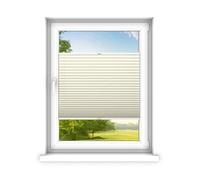 time4blinds - Tenda plissettata su misura senza fori - Modello pieghevole per protezione solare e riservatezza - Montaggio rapido 90x130 cm - Bianco crema
