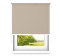 time4blinds Tende a rullo Tende oscuranti Tende a rullo libere senza cassonetto Montaggio a parete o a soffitto Protezione UV Proprietà termiche 120x300 cm Marrone sabbia - destro