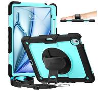 timecity Custodia per iPad Air 13" M3 2025/M2 2024, supporto girevole a 360°, portapenne e ricarica wireless, antiurto, con pellicola protettiva e tracolla, per designer e professionisti, blu