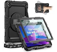 timecity Custodia per Lenovo Tab M10 3rd Gen 10,1 pollici 2022(TB-328), cinghia da polso girevole a 360° per l'uso in diverse angolazioni tracolla, portapenne custodia per Lenovo M10 3rd 10.1 nero