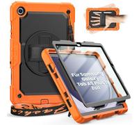 timecity Custodia Timecity Per Samsung Galaxy Tab A9 Plus 11 Pollici 2023, Resistente Agli urti, Robusta Custodia Galaxy Tab A9 Plus Con Protezione Per Lo Schermo, Supporto Girevole 360°,-Orange