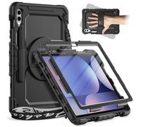 timecity Custodia Timecity per Samsung Galaxy Tab S9 FE+ Plus/S9 Plus 12,4 pollici 2023, robusta custodia Tab S9 FE Plus con protezione per lo schermo, supporto girevole a 360°, tracolla, tracolla, po