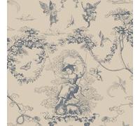 Timeet 44 x 1000 cm carta da parati autoadesiva beige con cupido manor dipinto, in vinile, vintage, impermeabile, per mobili, soggiorno, camera da letto, cucina, mobili