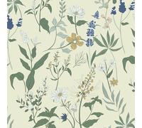 Timeet Carta da parati autoadesiva beige, botanica, mobile, motivo floreale, impermeabile, in vinile, cucina, 44 x 300 cm