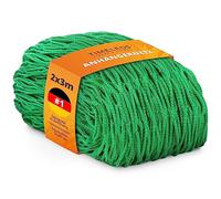 TIMELEOS Rete per rimorchio, 2 x 3 m, estensibile, per rimorchi, rete di container, rete di sicurezza per carico, rete di trasporto, bagagliaio, auto, rete di bagagli, maglia fine (Green)