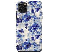 Timeless Blue Blossom Print Antico Ispirato Floreale Custodia per iPhone 11 Pro Max