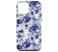 Timeless Blue Blossom Print Antico Ispirato Floreale Custodia per iPhone 12 mini