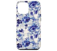 Timeless Blue Blossom Print Antico Ispirato Floreale Custodia per iPhone 12 Pro Max