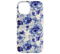 Timeless Blue Blossom Print Antico Ispirato Floreale Custodia per iPhone 14