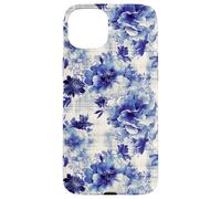 Timeless Blue Blossom Print Antico Ispirato Floreale Custodia per iPhone 15 Plus