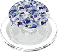 Timeless Blue Blossom Print Antico Ispirato Floreale PopSockets PopGrip per MagSafe
