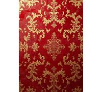 Timeless Elegance for Everyday Writing: A beautifully crafted Gold & Red Damask Hardcover Lined Notebook - 7x10 - 192 Pages