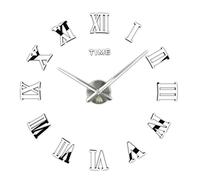 Timelike Orologio da parete 3D fai da te senza cornice, grande, moderno, numeri romani, adesivo a specchio 3D, decorazione per casa e ufficio, per soggiorno e camera da letto