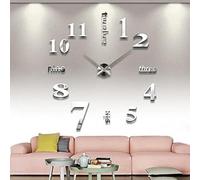 Timelike Orologio da parete 3D fai da te senza cornice, grande, moderno, numeri romani, adesivo a specchio 3D, decorazione per casa e ufficio, per soggiorno e camera da letto