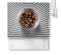 TIMEMORE Black Mirror Basic 3 Bilancia da caffè pour-over & espresso, Timer, Flusso e rapporto caffè/acqua, 0,1g alta precisione fino a 2kg, 3 modalità di infusione, batteria 1600mAh, USB-C, Bianco