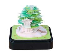 Timepiece Calendario 3D 2026, blocco note artistico 3D con luce, squisito blocco note di carta a forma di albero, creativo strappare via note appiccicose, regalo di Natale per collega amico