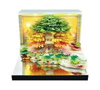 Timepiece Calendario 3D 2026, blocco note artistico 3D con luce, squisito blocco note di carta a forma di albero, creativo strappare via note appiccicose, regalo di Natale per collega amico