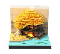 Timepiece Calendario 3D 2026, blocco note artistico 3D con luce, squisito blocco note di carta a forma di albero, creativo strappare via note appiccicose, regalo di Natale per collega amico