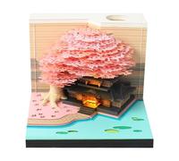 Timepiece Calendario 3D 2026, blocco note artistico 3D con luce, squisito blocco note di carta a forma di albero, creativo strappare via note appiccicose, regalo di Natale per collega amico