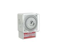 Plikc TIP600 - Interruttore Orario Elettromeccanico a Cavalieri, programmazione Giornaliera, installazione a Parete o su Barra DIN - Riserva di carica 150 Ore