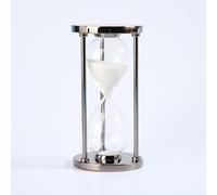 Timer A Clessidra 30 Minuti, Timer Decorativo A Clessidra con Struttura in Metallo Bronzo per Decorare La Cucina O L'insegnamento del Timer, Regalo Ricordo Idea Unica, White Sand